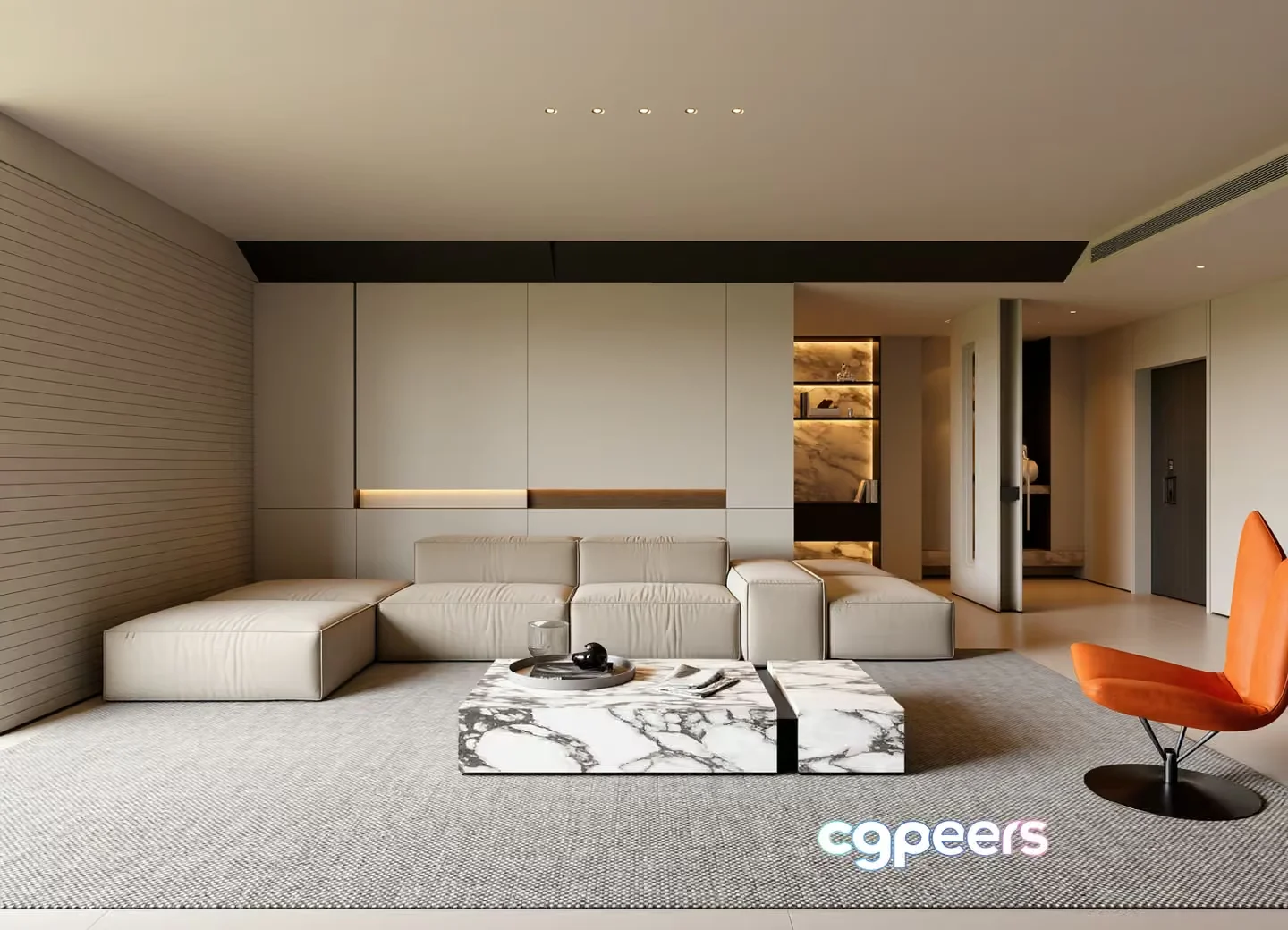 Modern Living Room 3D Model – 6598 – VRAY Render