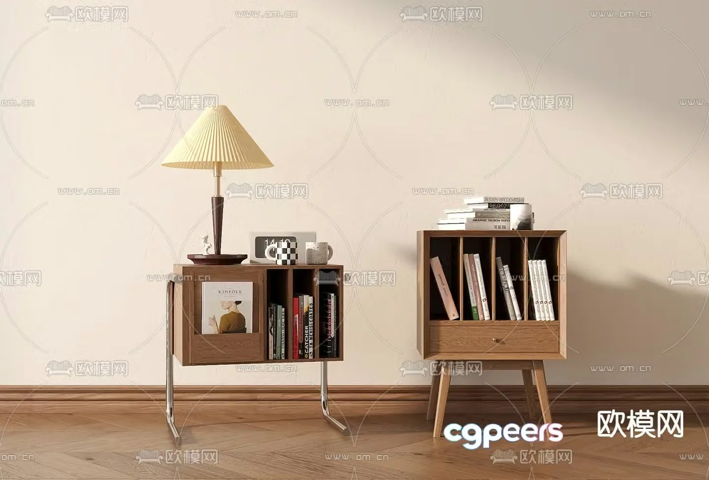 Medieval style bedside table 3d model