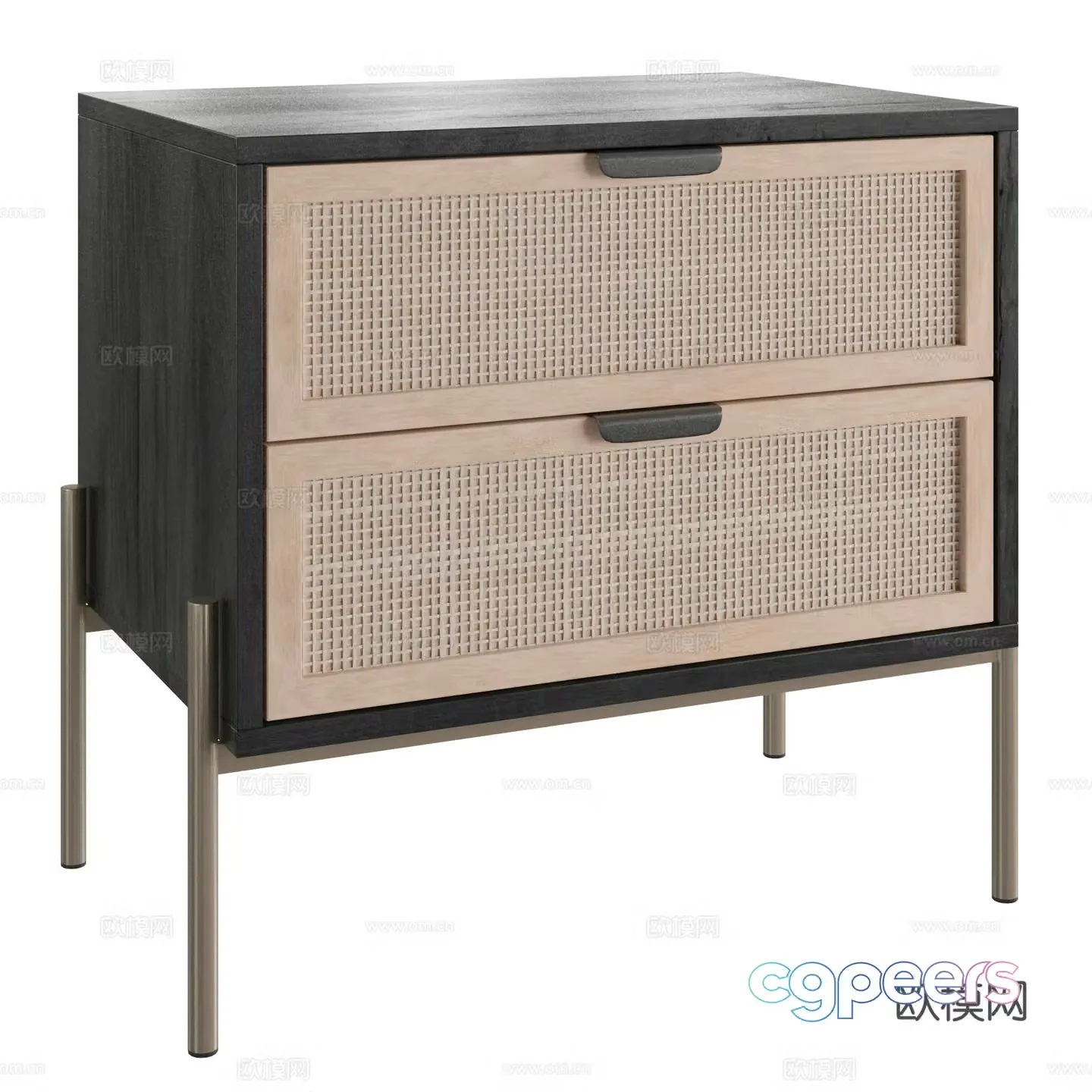 Rattan bedside table 3d model