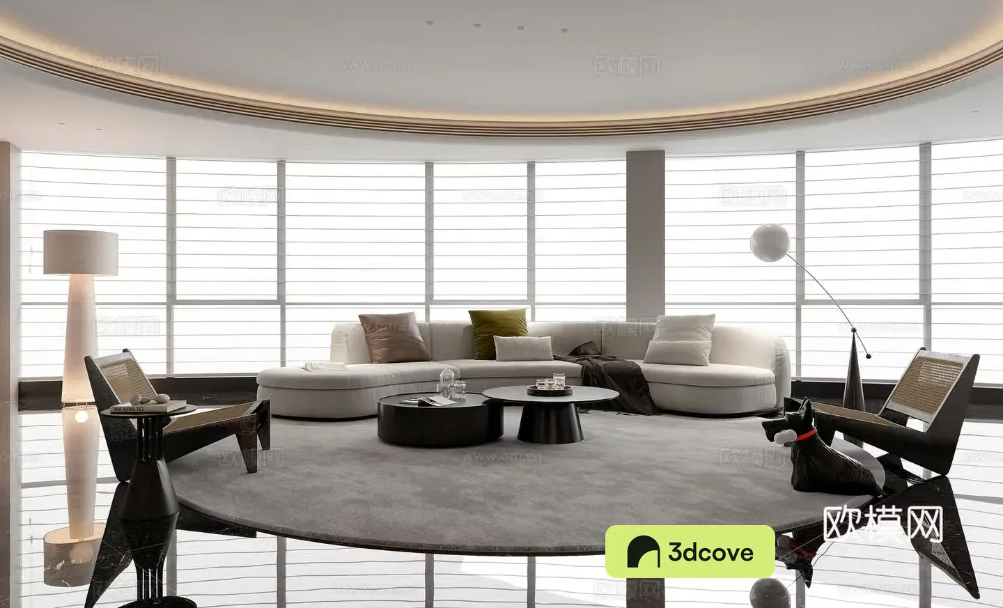 Modern suite living room dining room