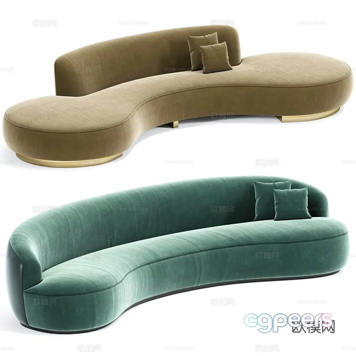 Modern light luxury special-shaped sofa 3D model