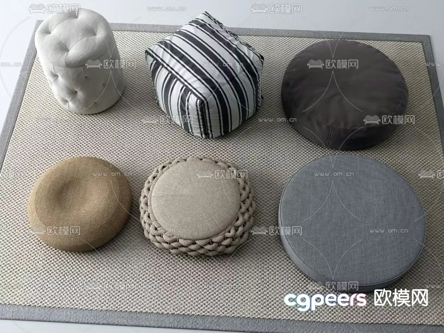 Tatami mat cushion cushion sofa stool 3d model