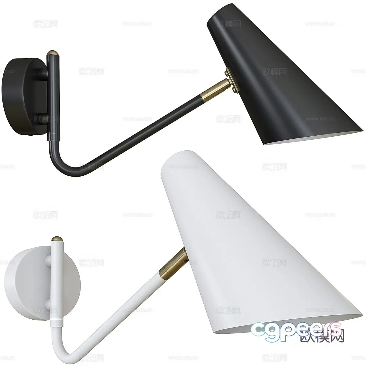 Modern Italian minimalist metal wall lamp 3D model