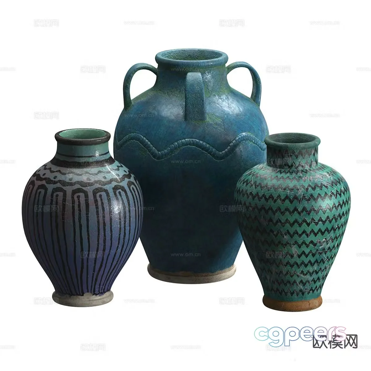 New Chinese style ceramic ware pottery pot 3d model
