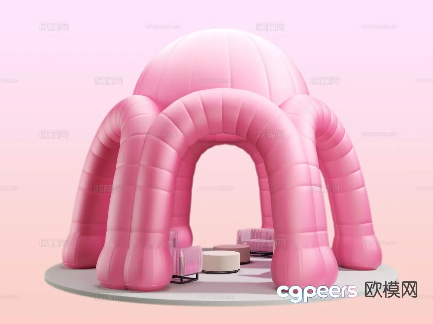 Inflatable tent special shaped tent 3d model