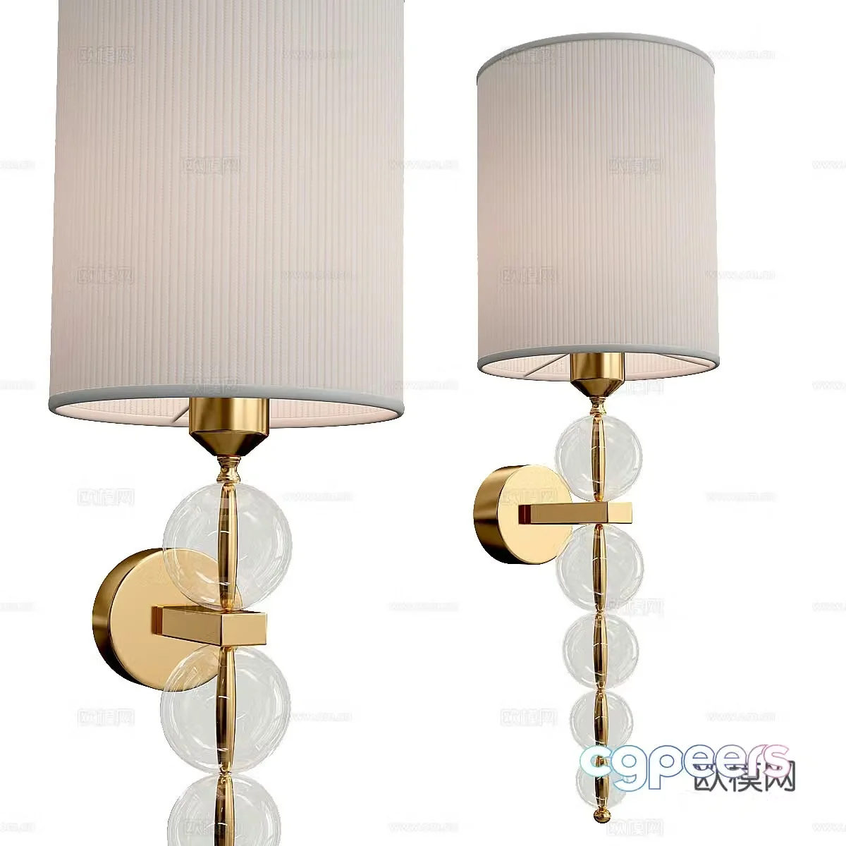 Modern light luxury decorative wall light 3d model