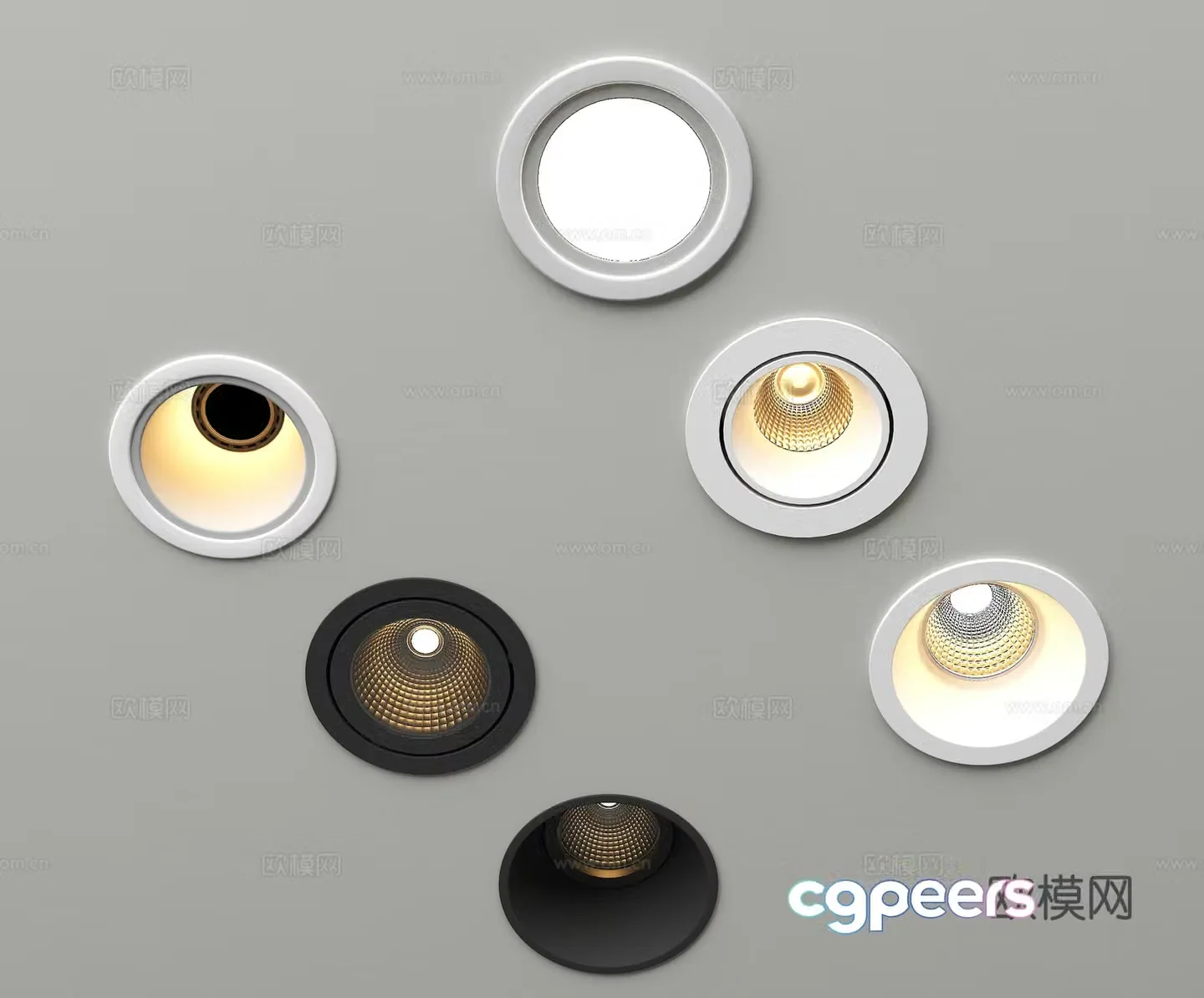 Modern downlight spotlight Recessed spotlight Niuke horn lamp 3d model