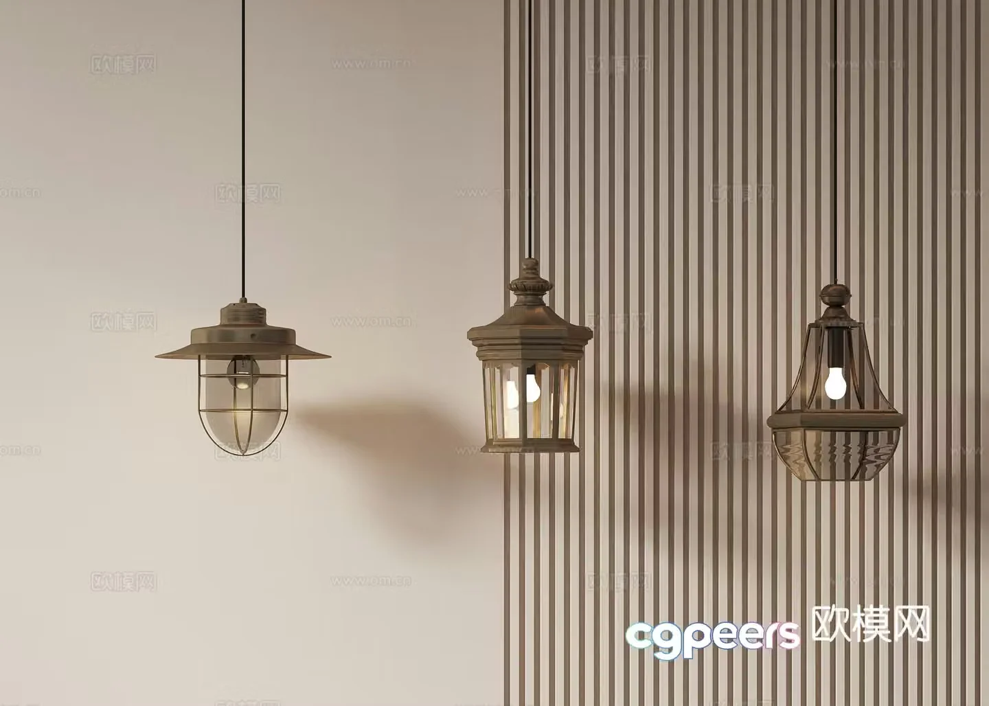 Retro small chandelier 3d model