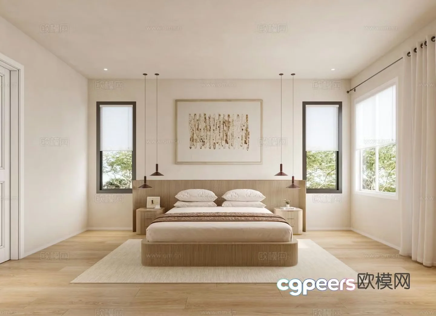 Cream style bedroom master bedroom 3d model