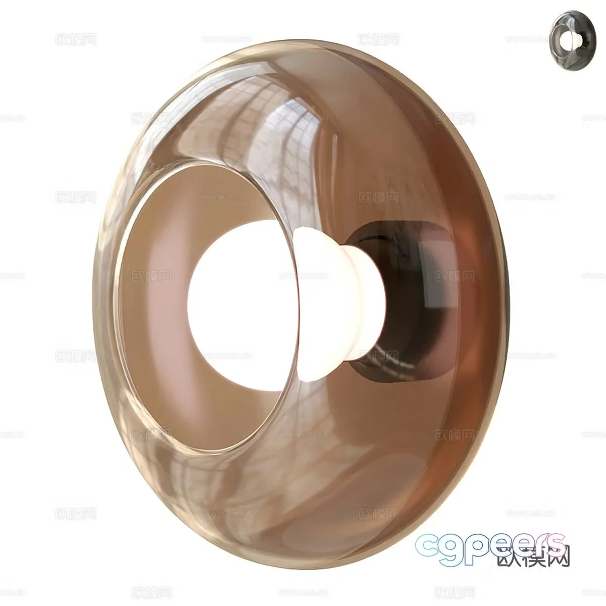 Modern Italian round glass wall lamp 3d model