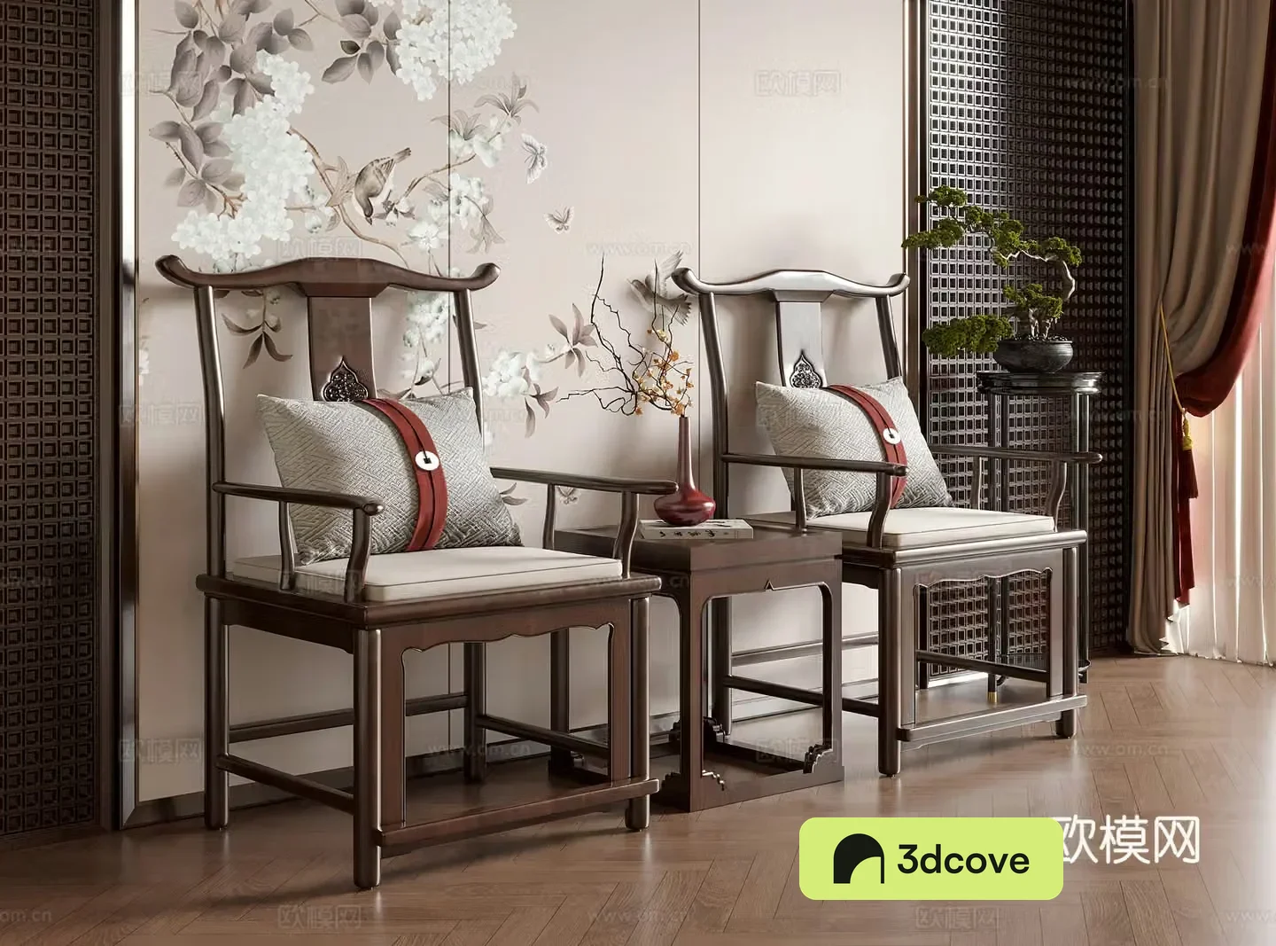 New Chinese style single chair leisure chair dining chair tea chair
