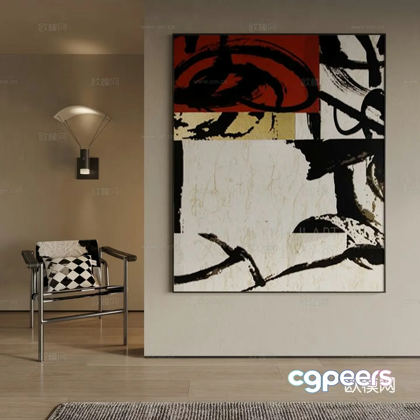 Modern decorative painting 3d model