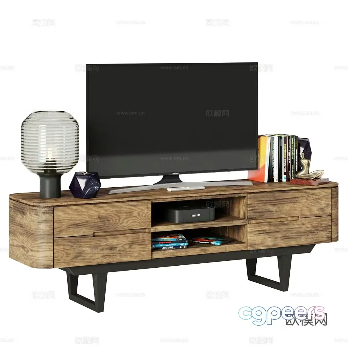 Log wind TV cabinet 3d model
