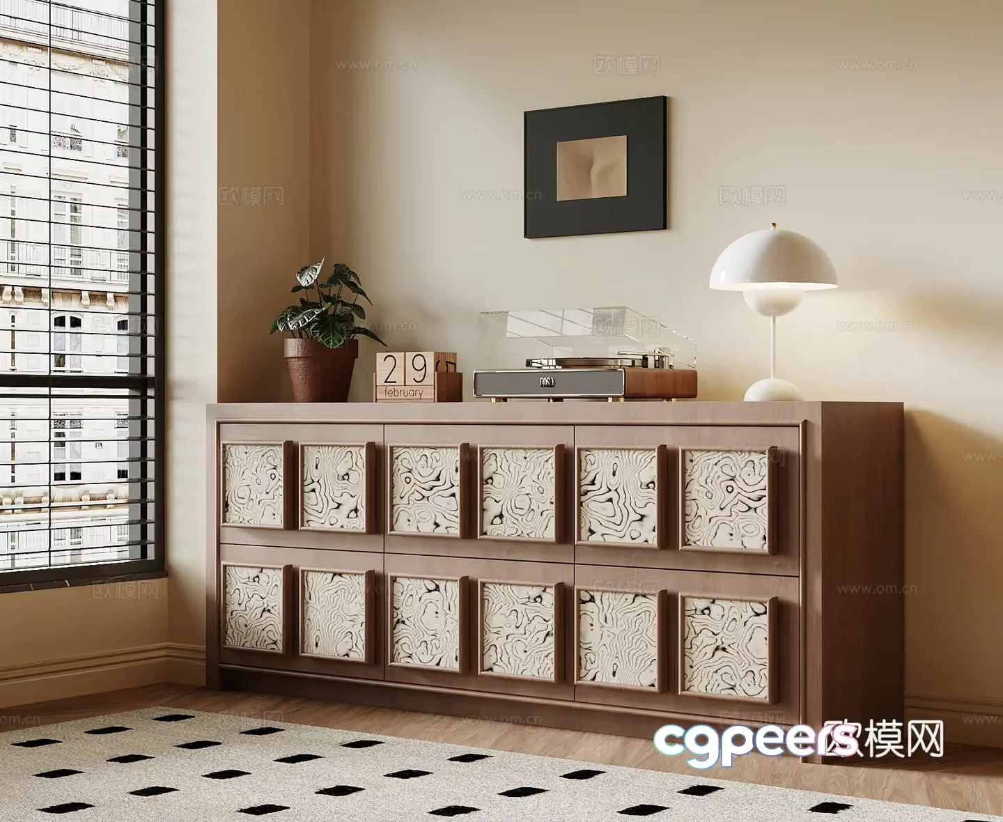 Modern Living Room 3D Model – 4272 – VRAY Render