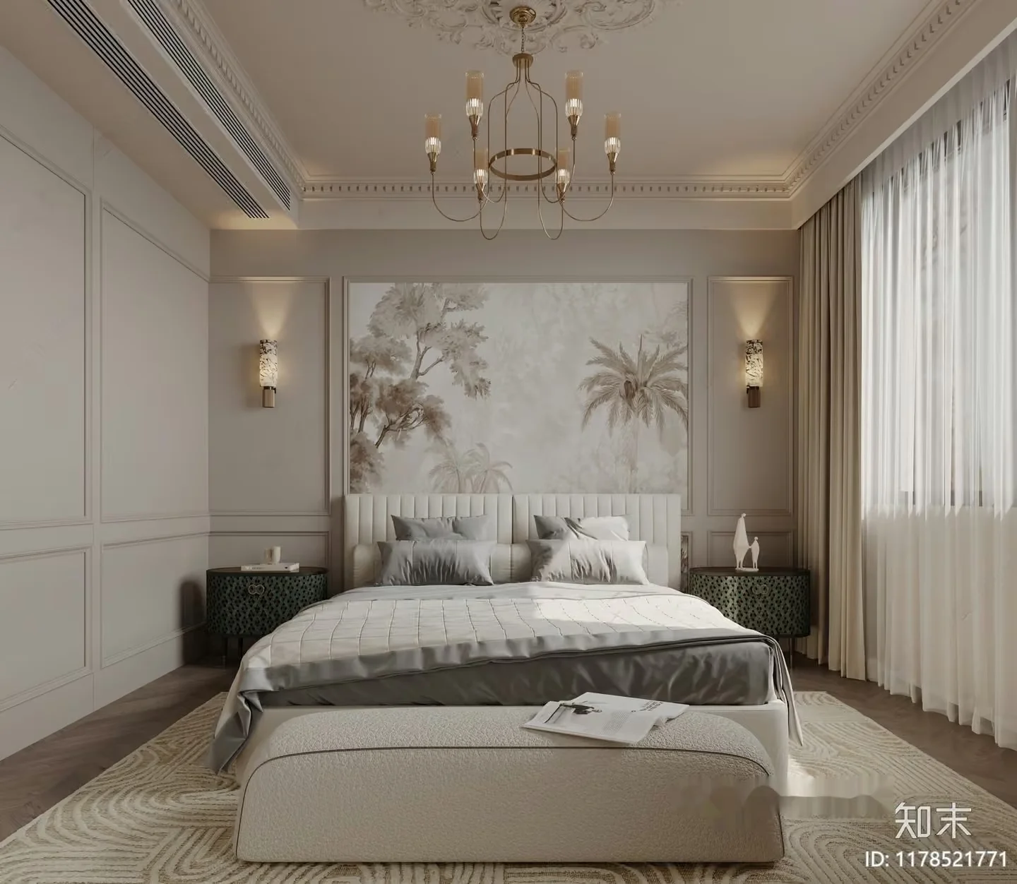 Cozy Bedroom 3D Model – 5905 – CORONA Render