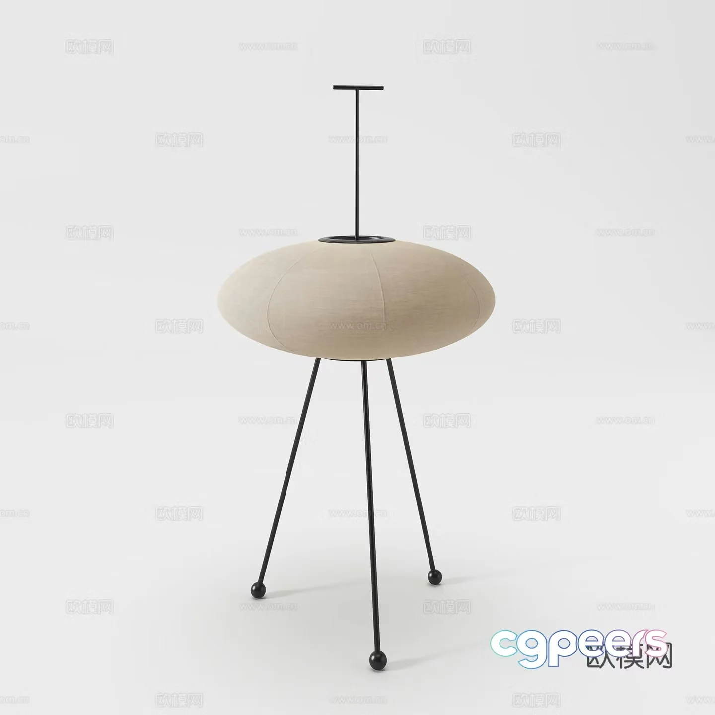 Wasabi style retro floor lamp 3d model