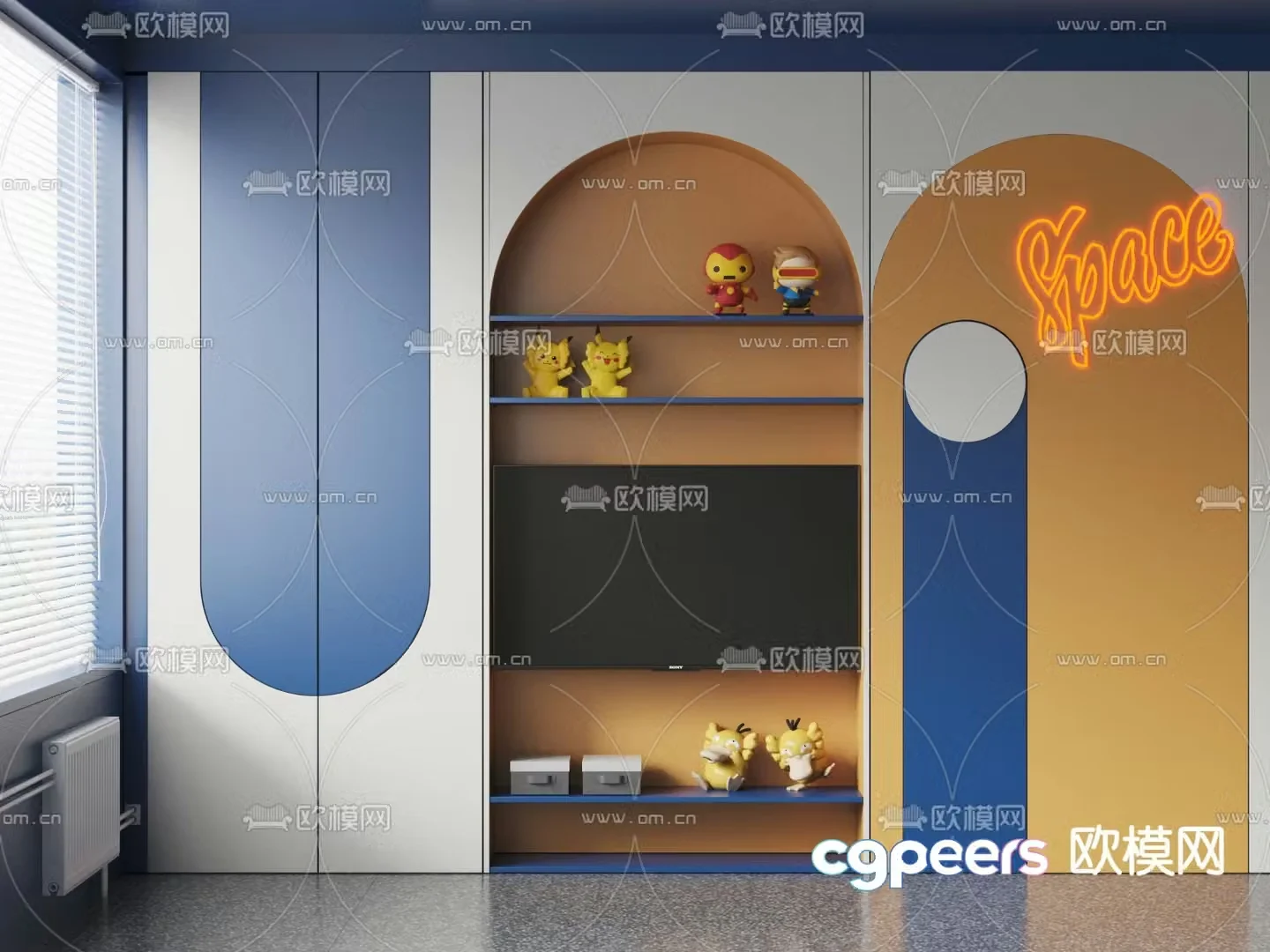 Modern children’s cabinet 3d model