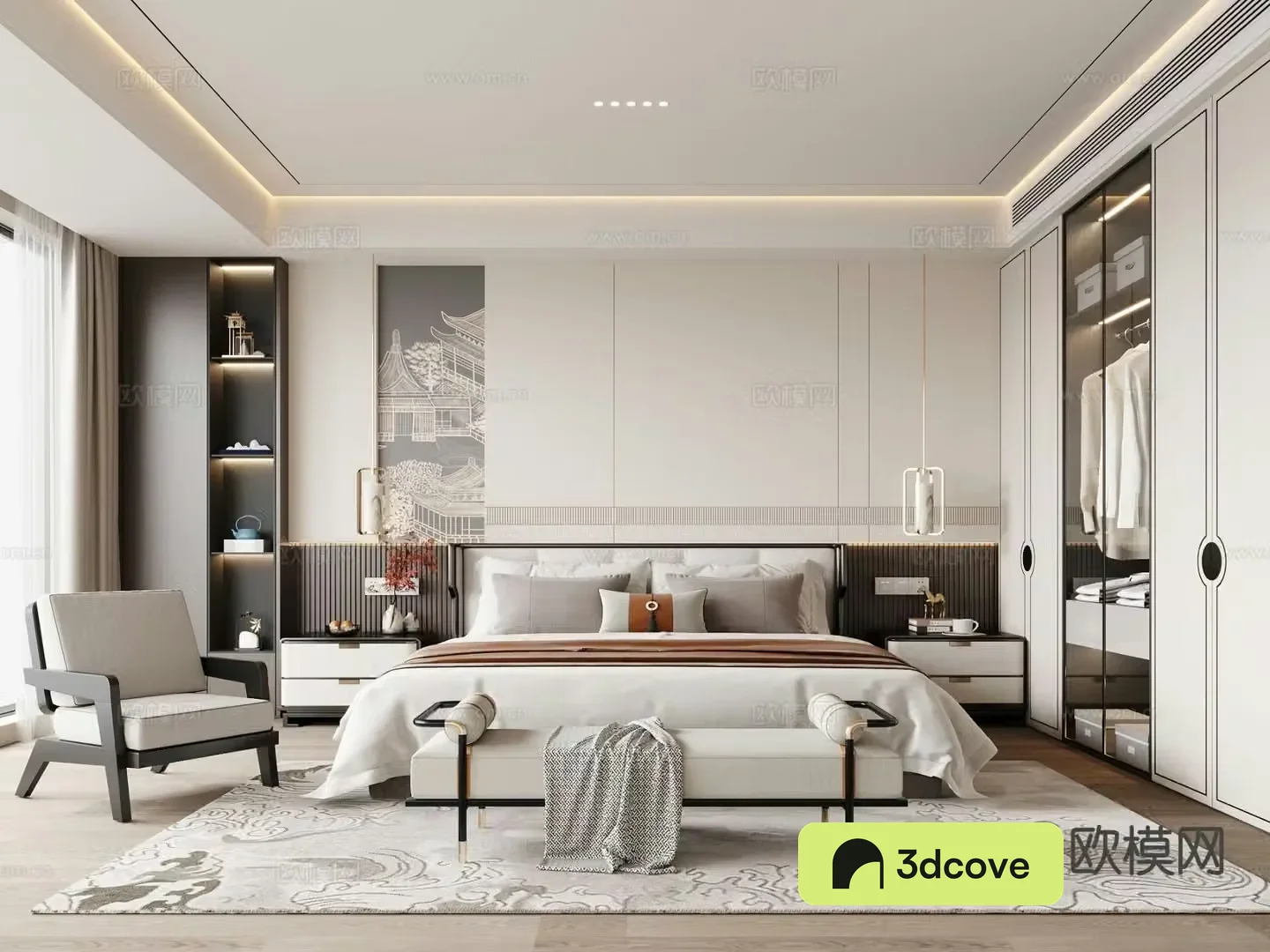 New Chinese style bedroom master bedroom
