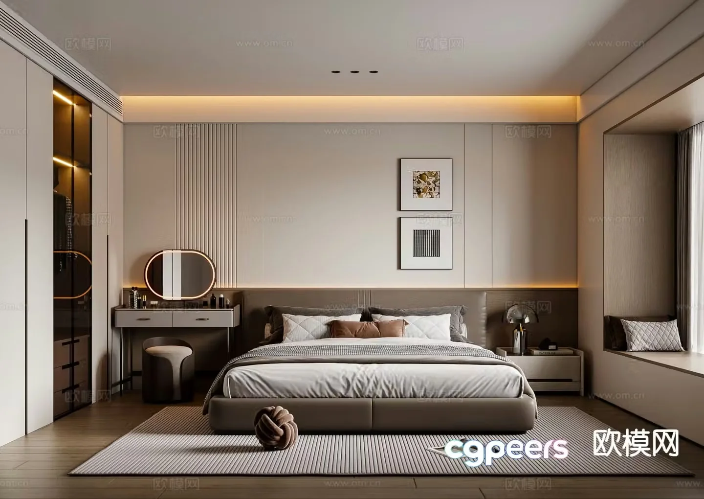 Italian style bedroom master bedroom 3d model