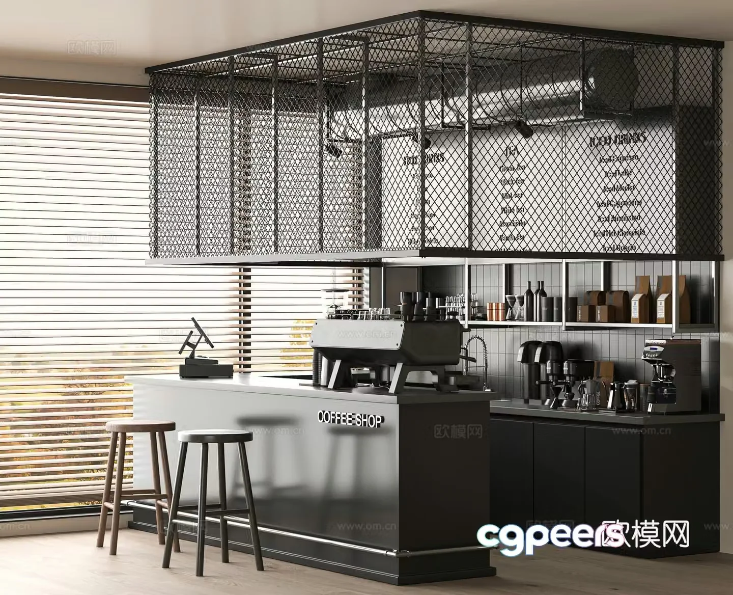 Modern cafe 3d model