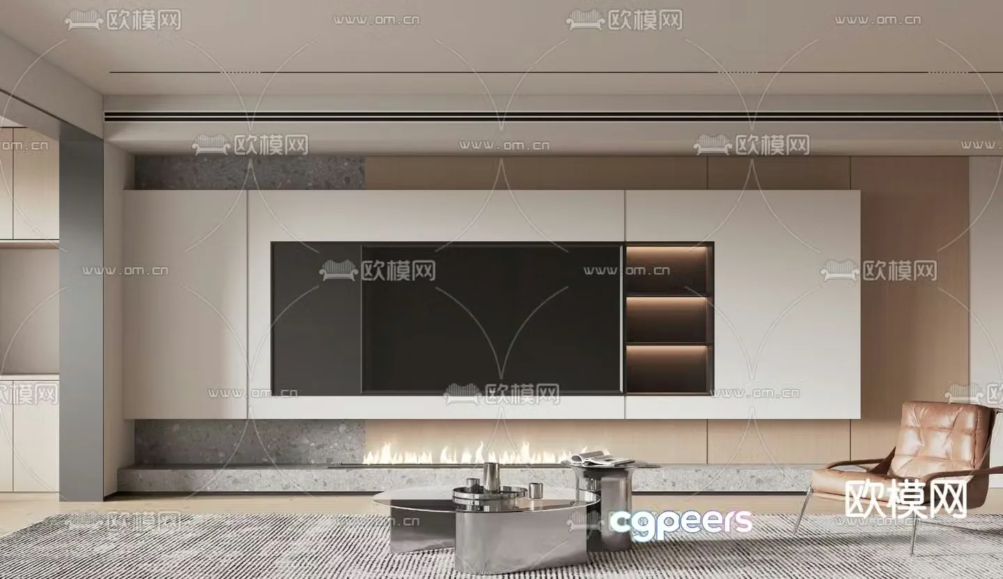 TV background wall 3d model