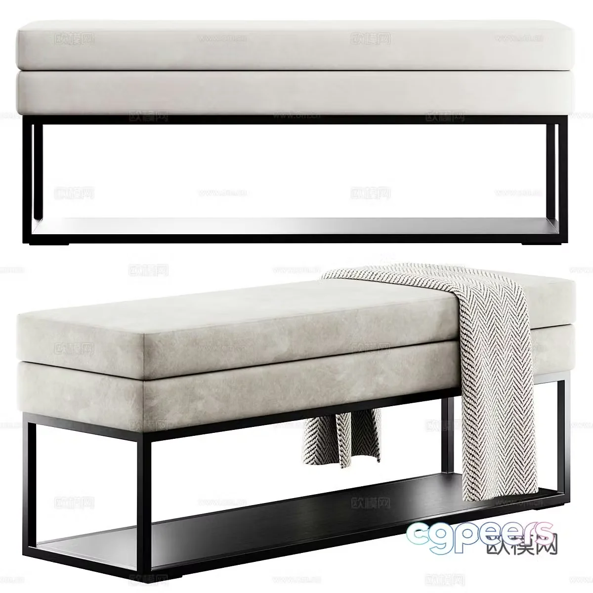 Modern Domino bench 3d model