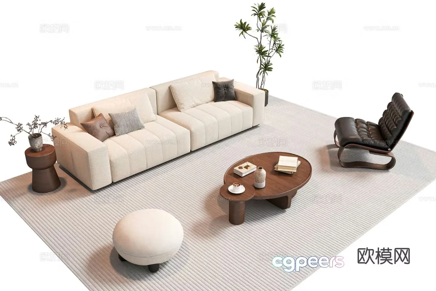 Wabi Sabi modular sofa 3d model