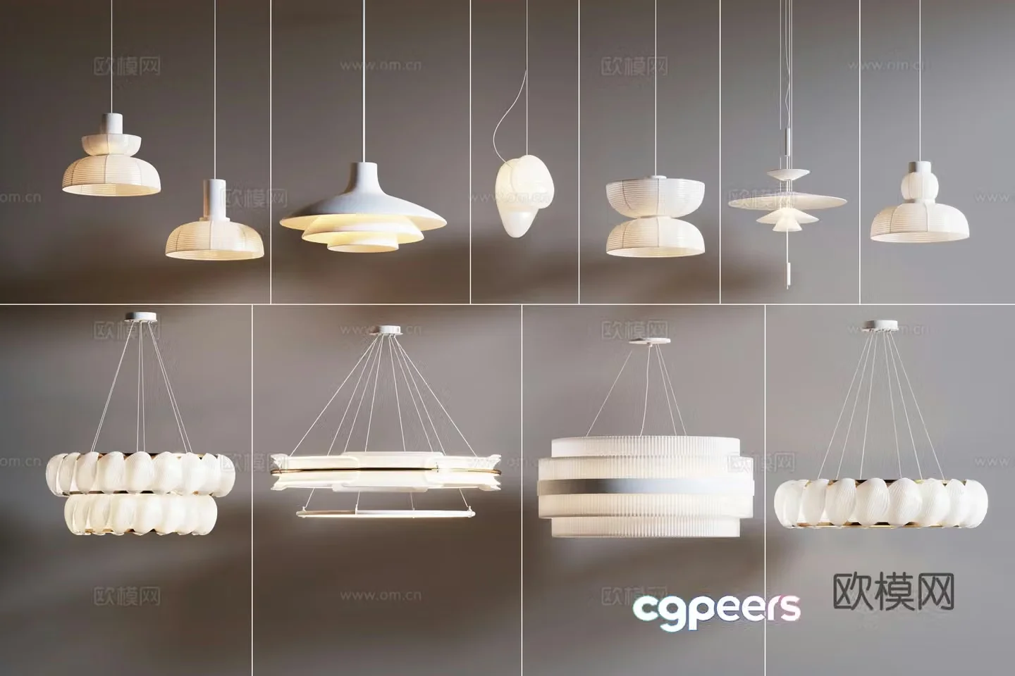 Creamy chandelier modern chandelier combination Wasabi chandelier modern chandelier small chandelier 3d model