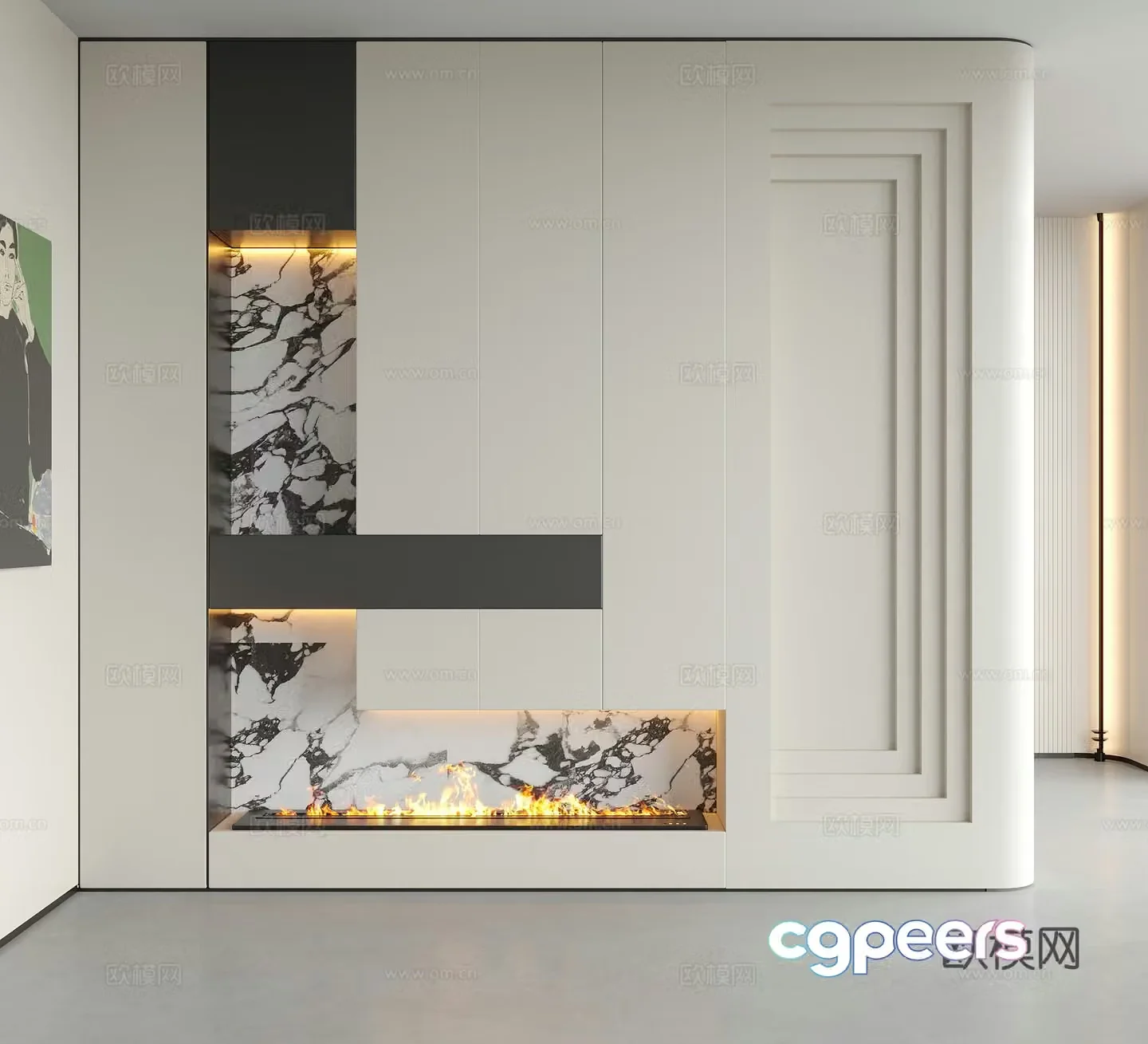 Modern decorative entrance door entrance entrance door door partition 3D model