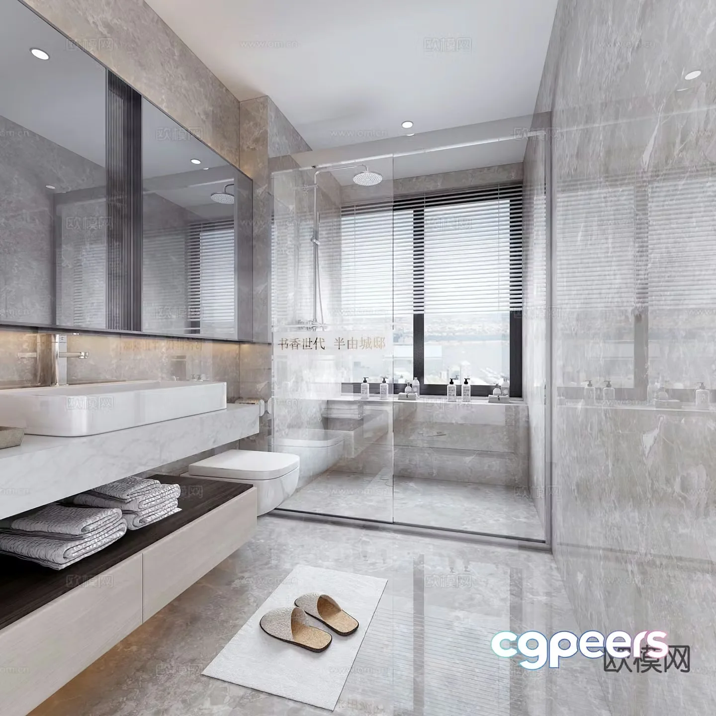 Modern bathroom bathroom toilet 3d model