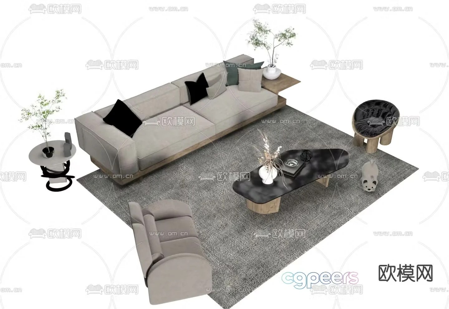 Wasabi combination sofa 3D model