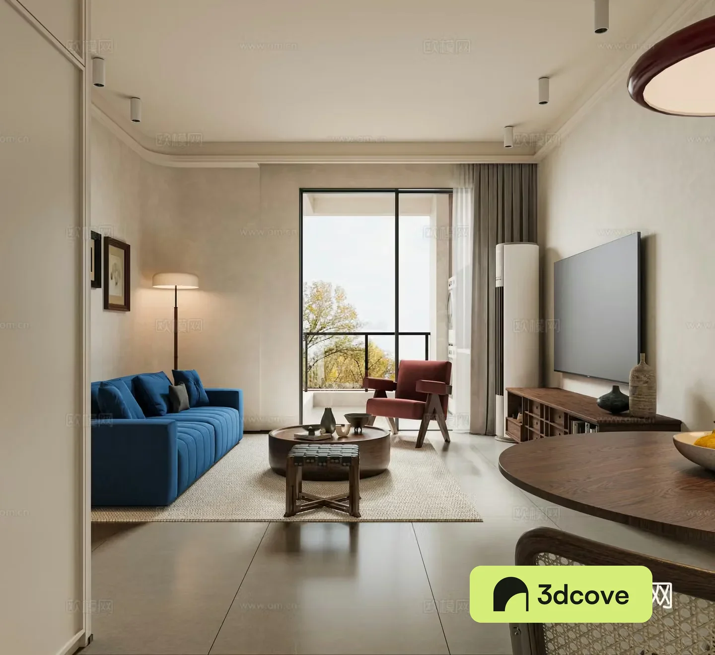 Middle-aged living room 3d model