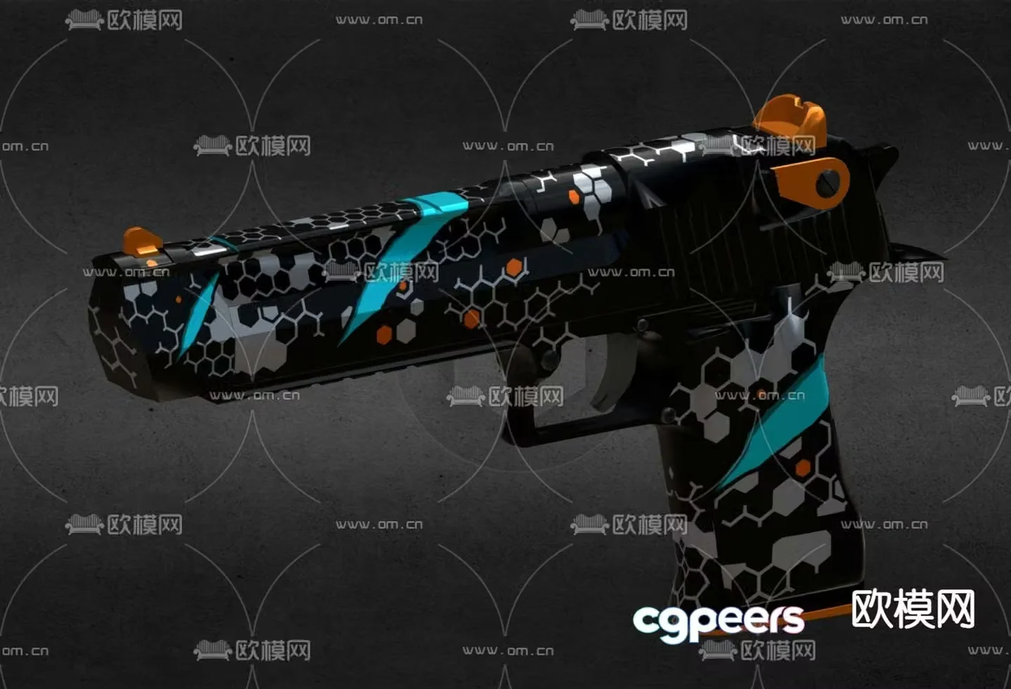 Cool toy pistol 3d model