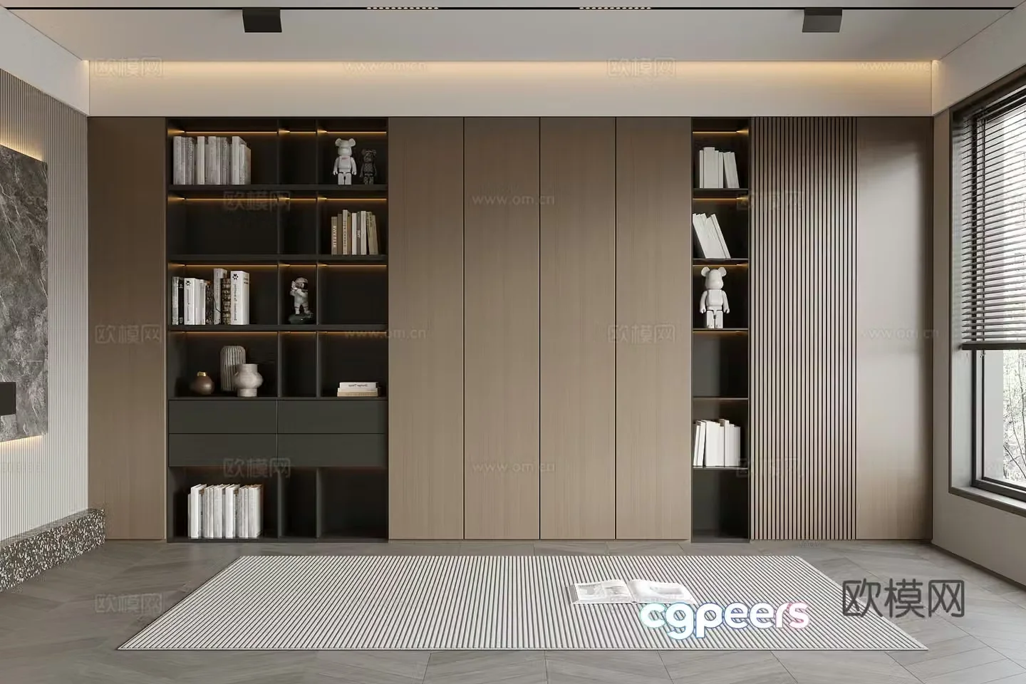 Modern Italian bookcase 3d model