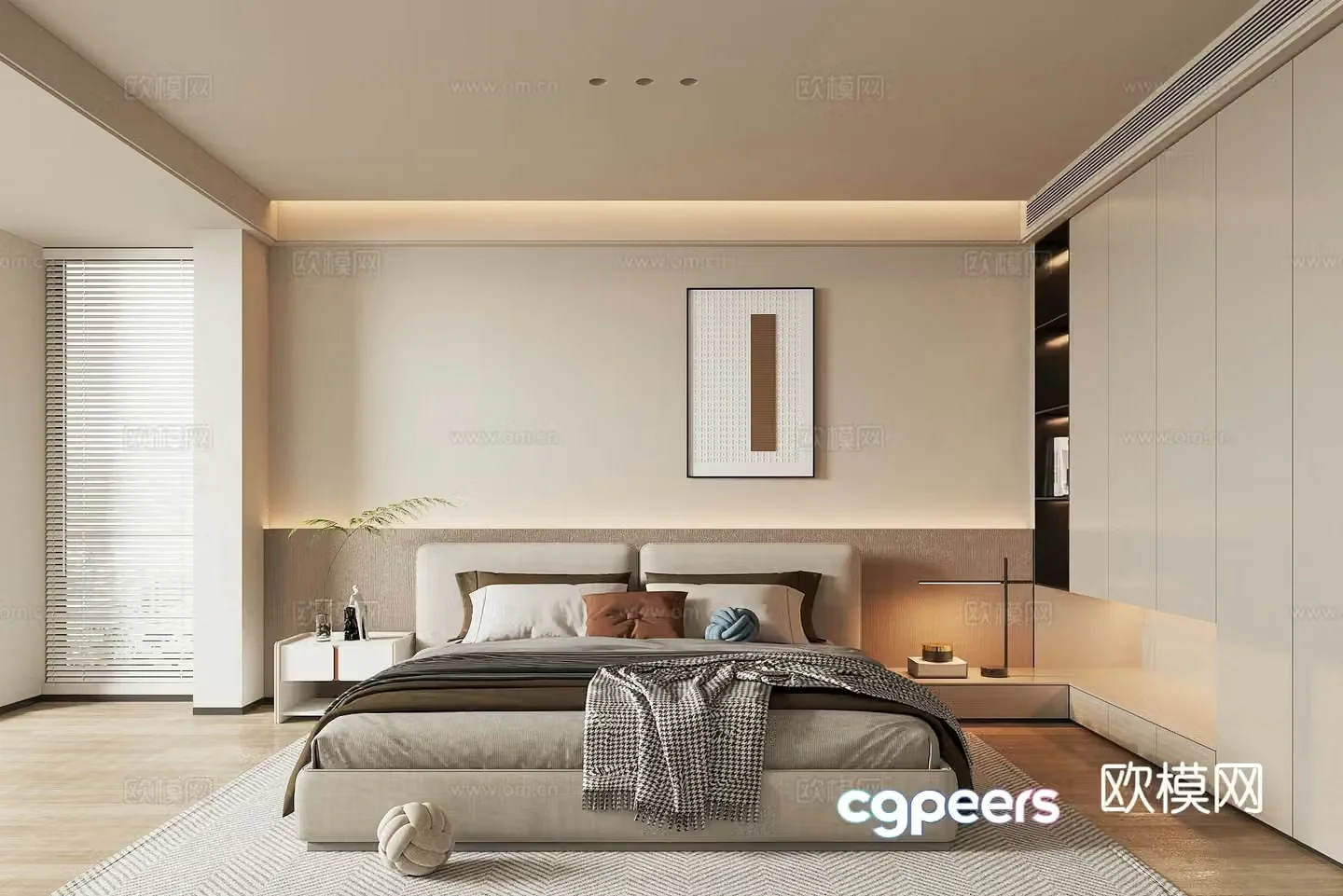 Modern home bedroom master bedroom 3d model