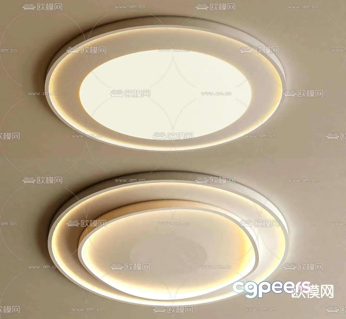 Cream style ceiling lamp round ceiling lamp bedroom lamp 3d model