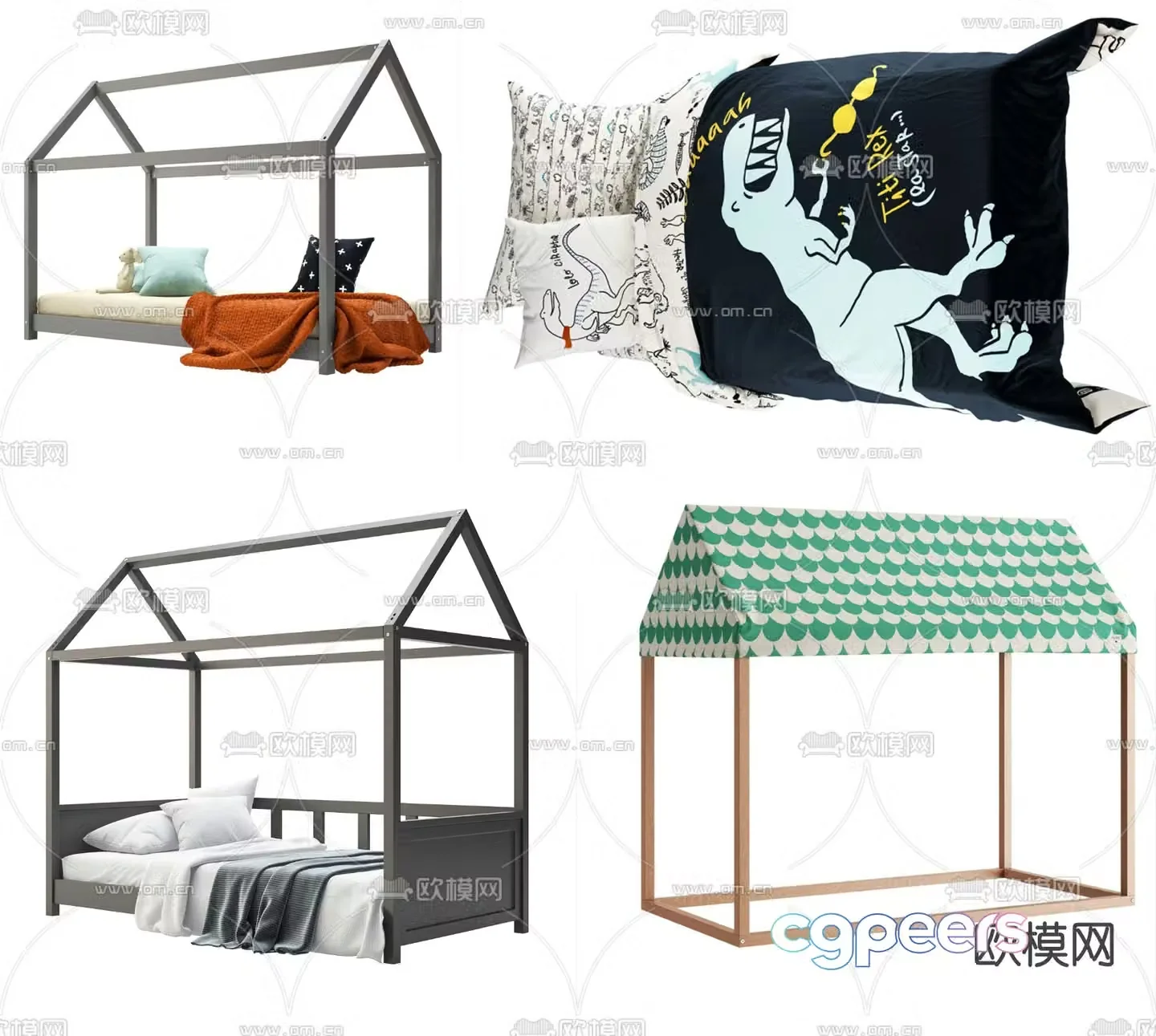 Modern children’s bed 3d model