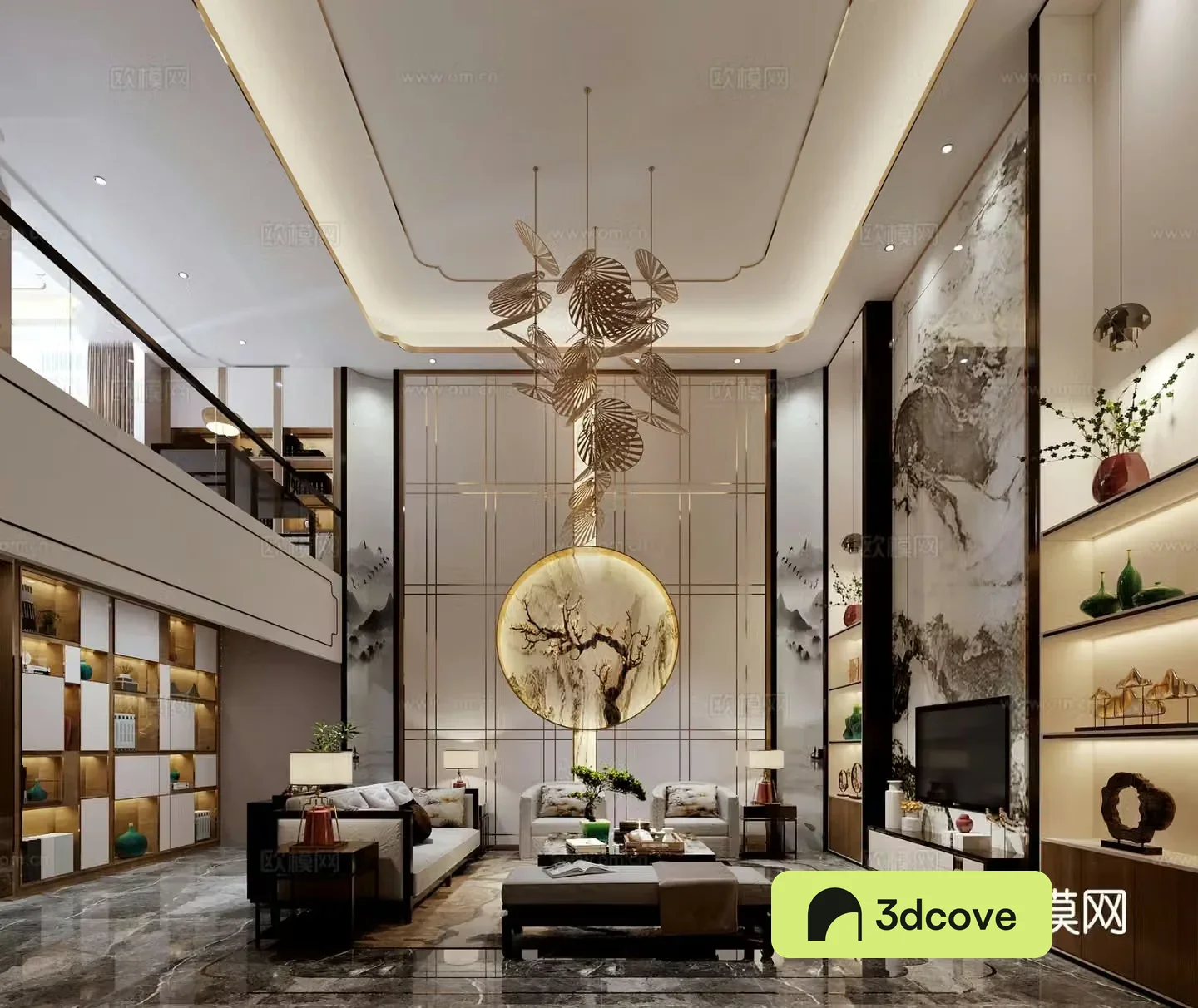 New Chinese style villa living room