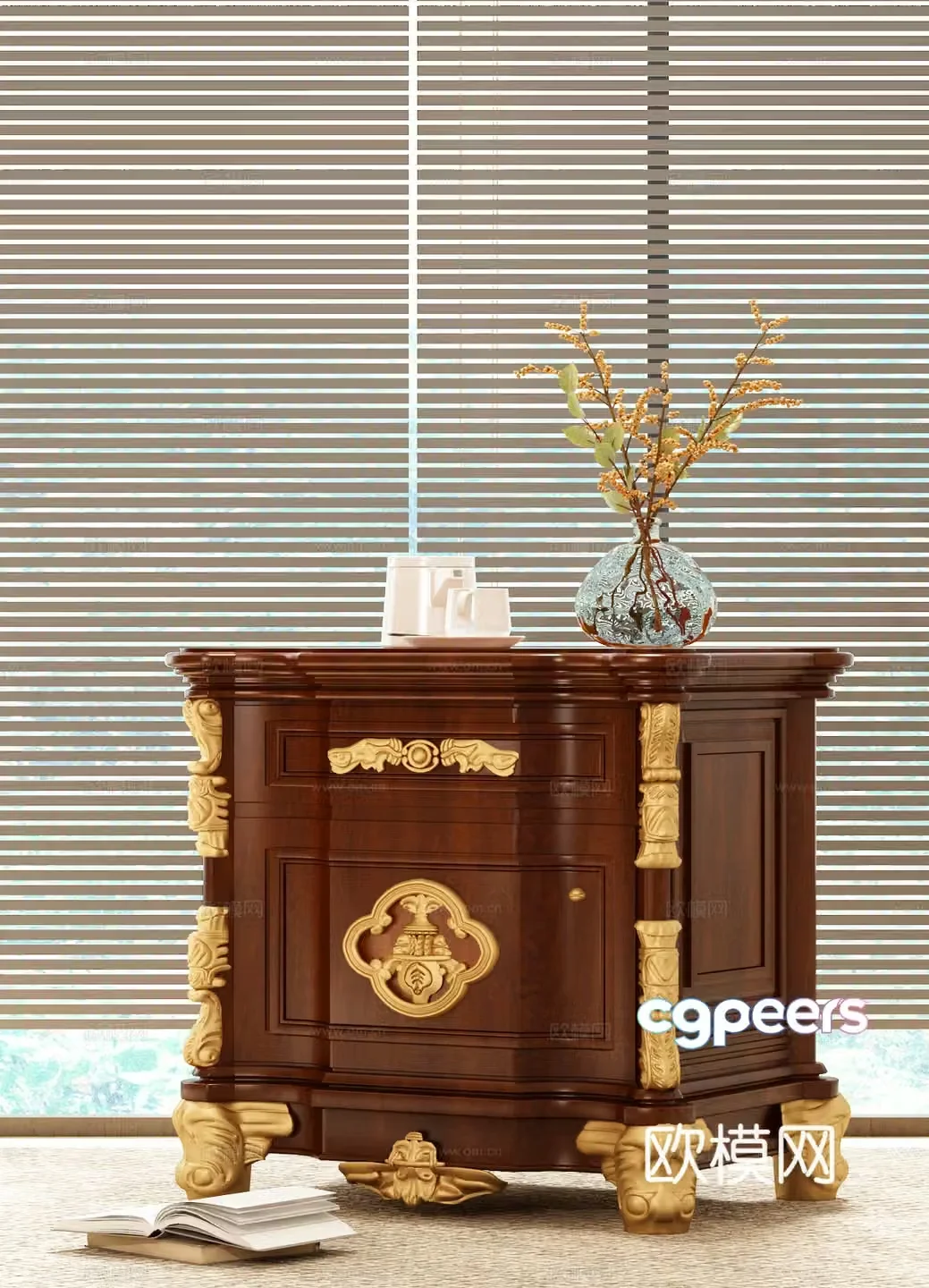 French bedside table European bedside table Luxury bedside table 3D model