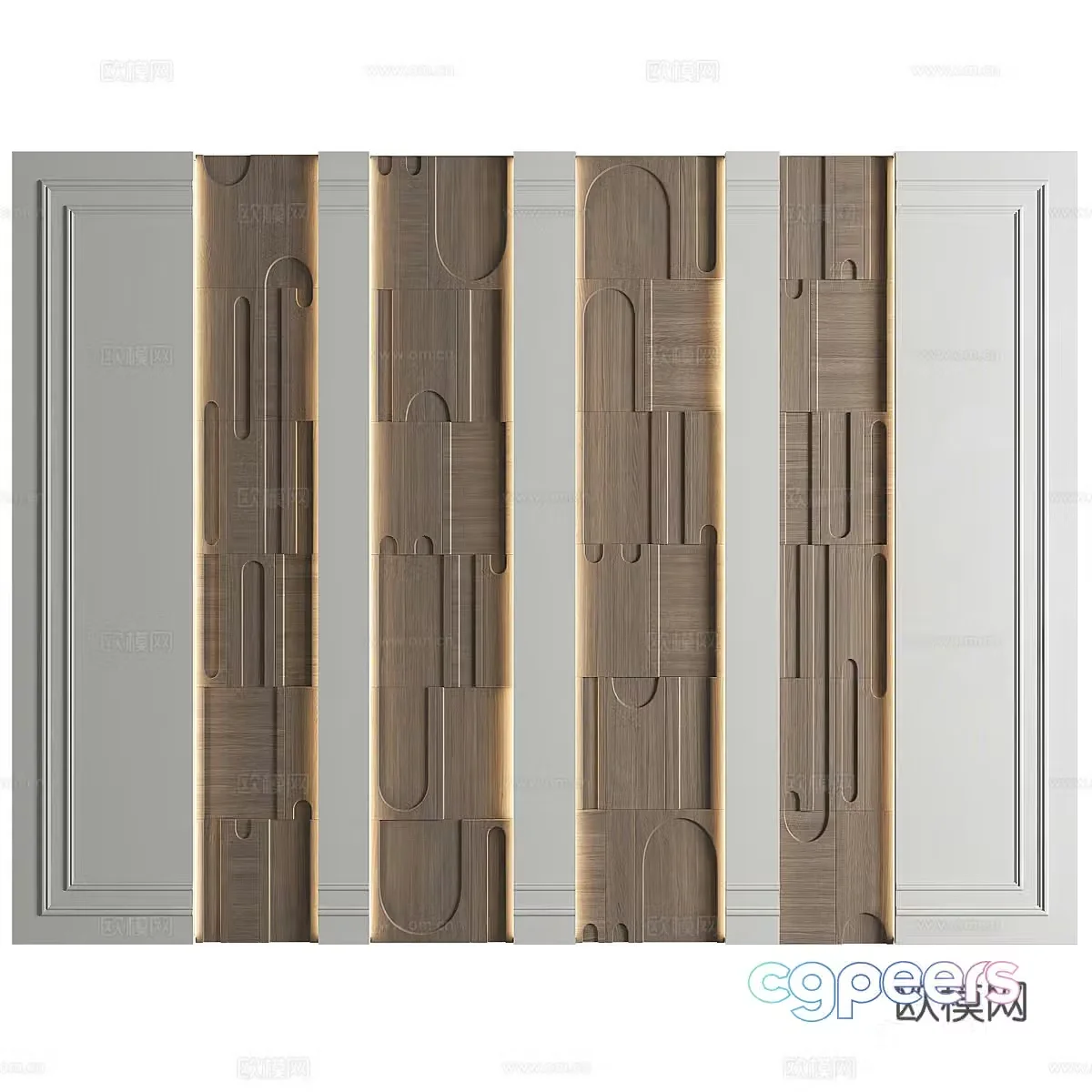 Modern light luxury background wall 3d model