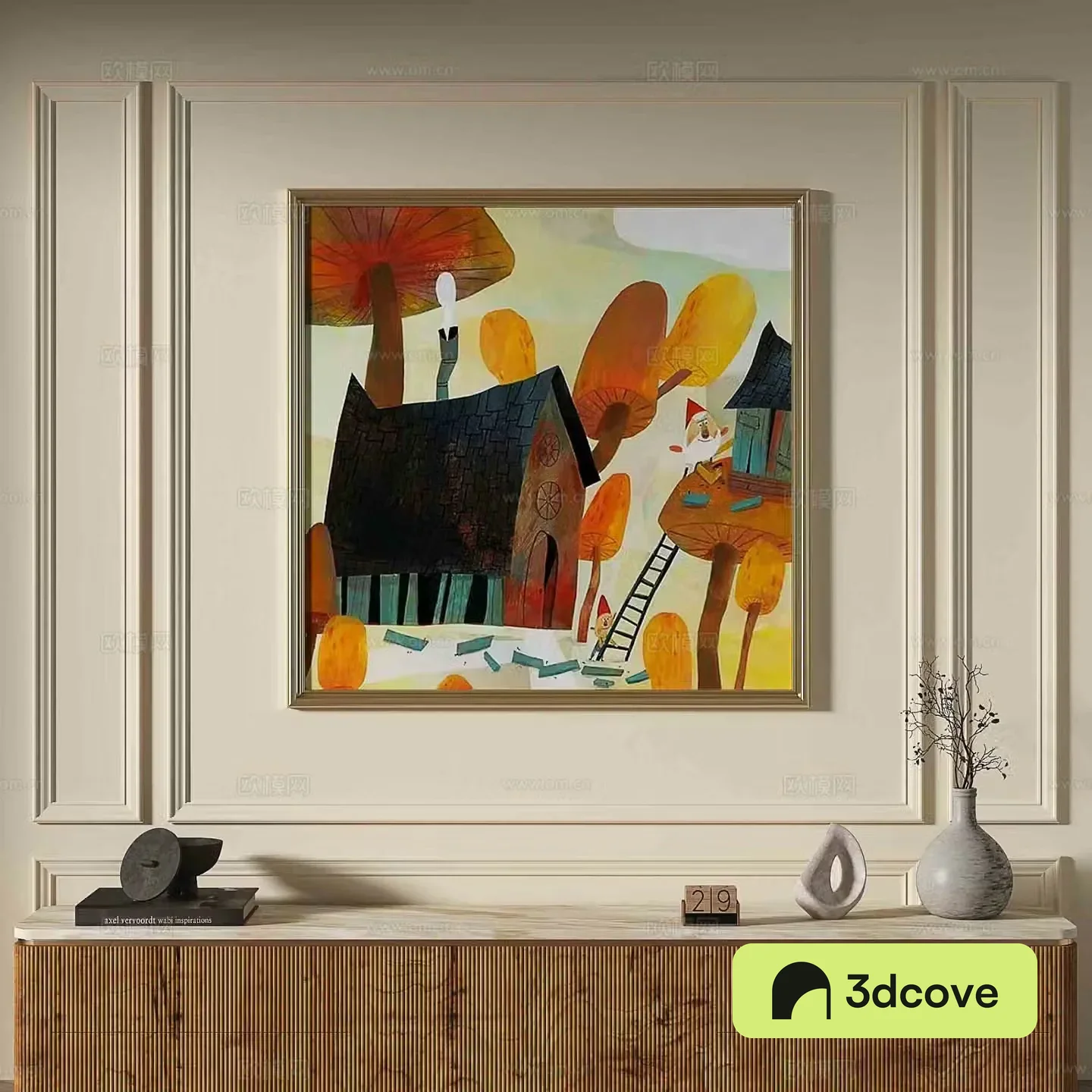 French abstract painting decorative painting