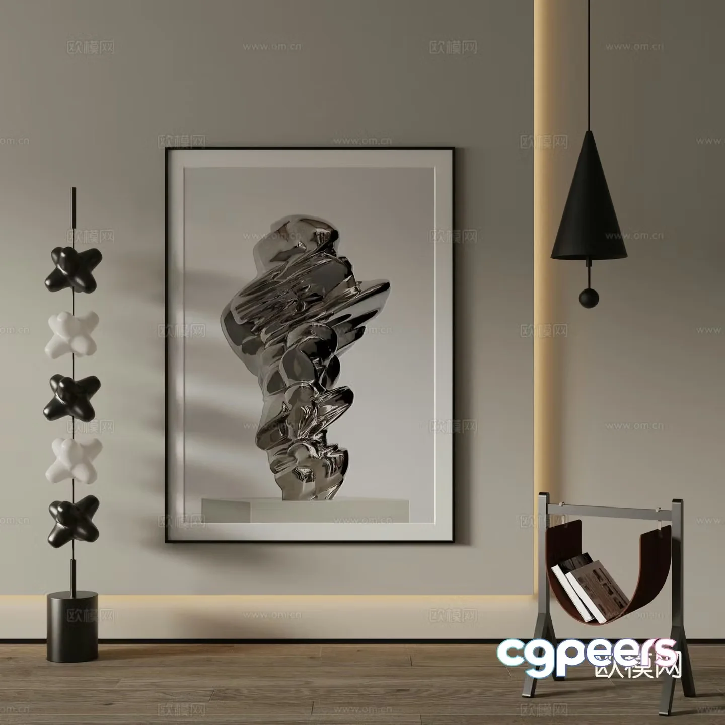 Modern Art Painting Decorative Painting 3D Model