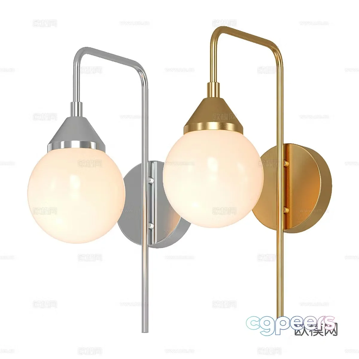 Modern simple and light luxury spherical wall lamp wall lamp simple spherical wall lamp lamp 3d model