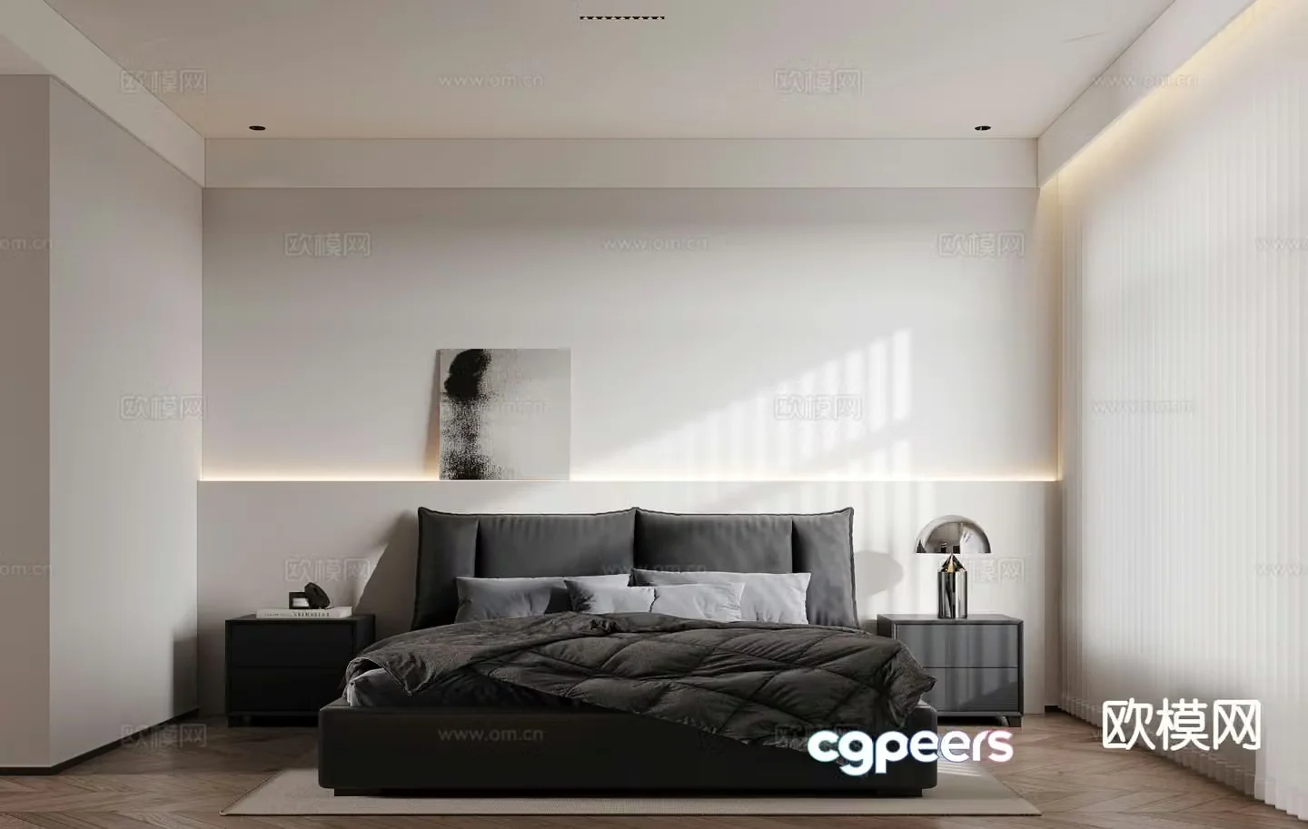 Modern bedroom master bedroom 3d model