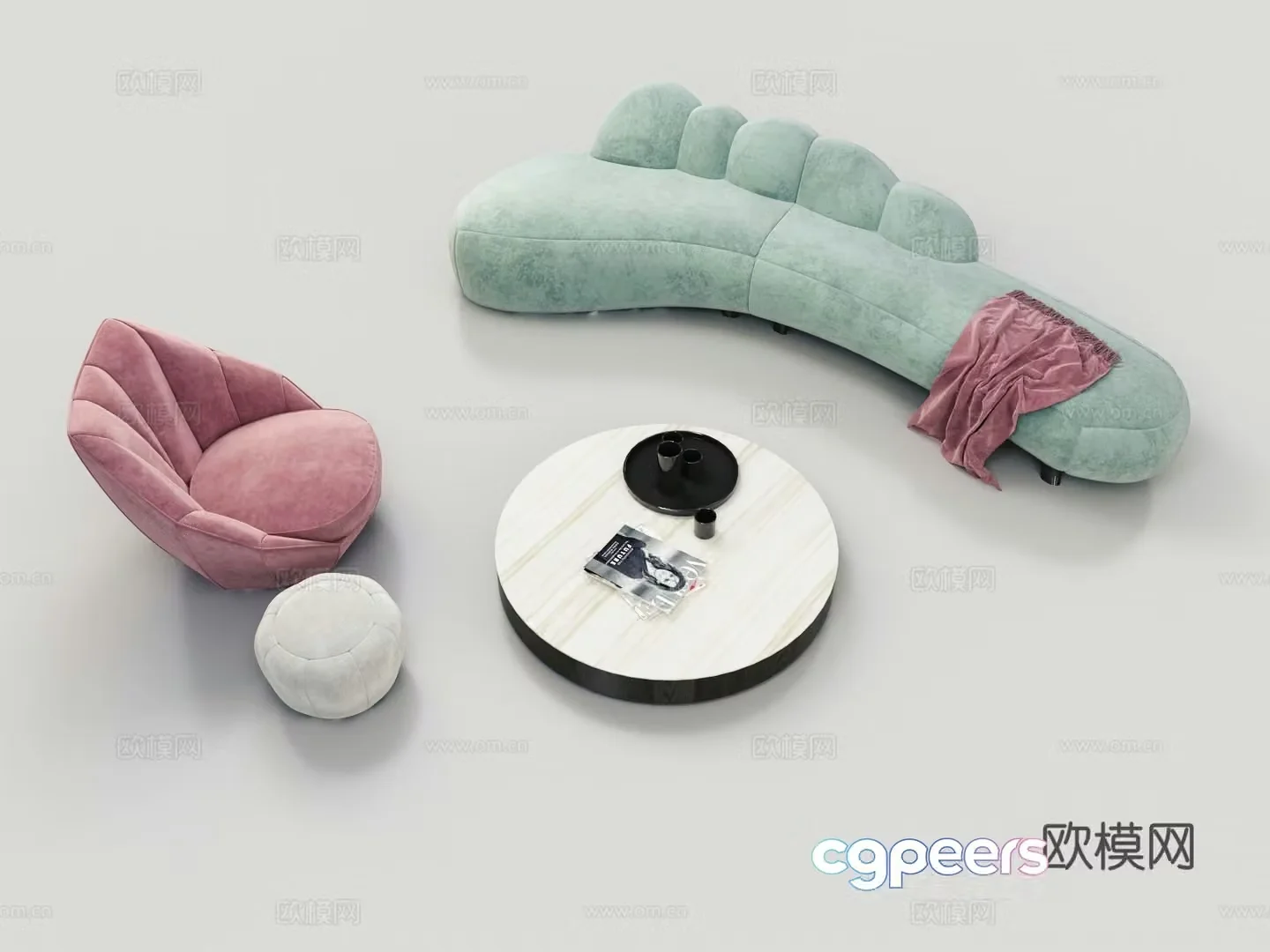 Modern sectional sofa 3d model