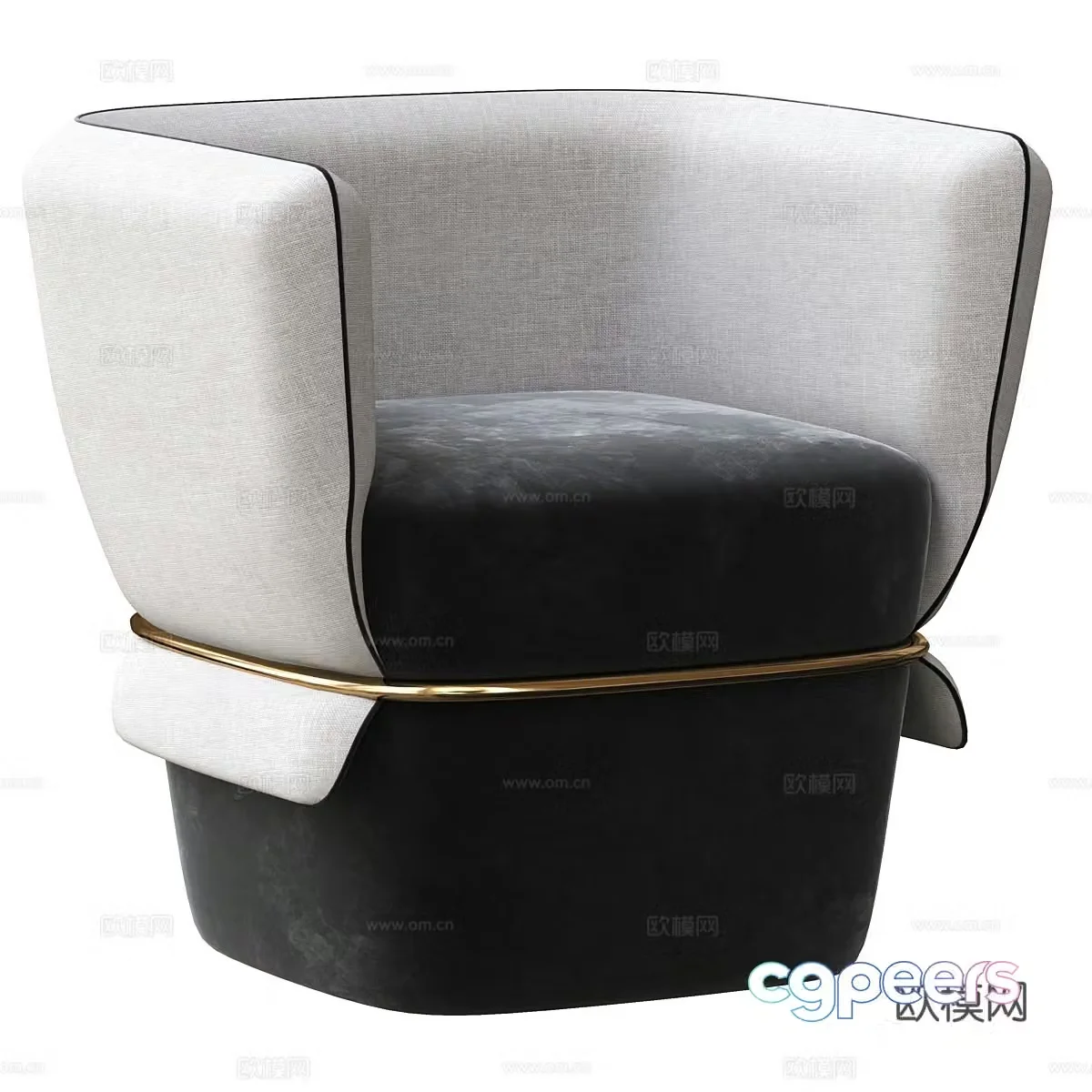 Modern Italian fabric sofa chair 3d model