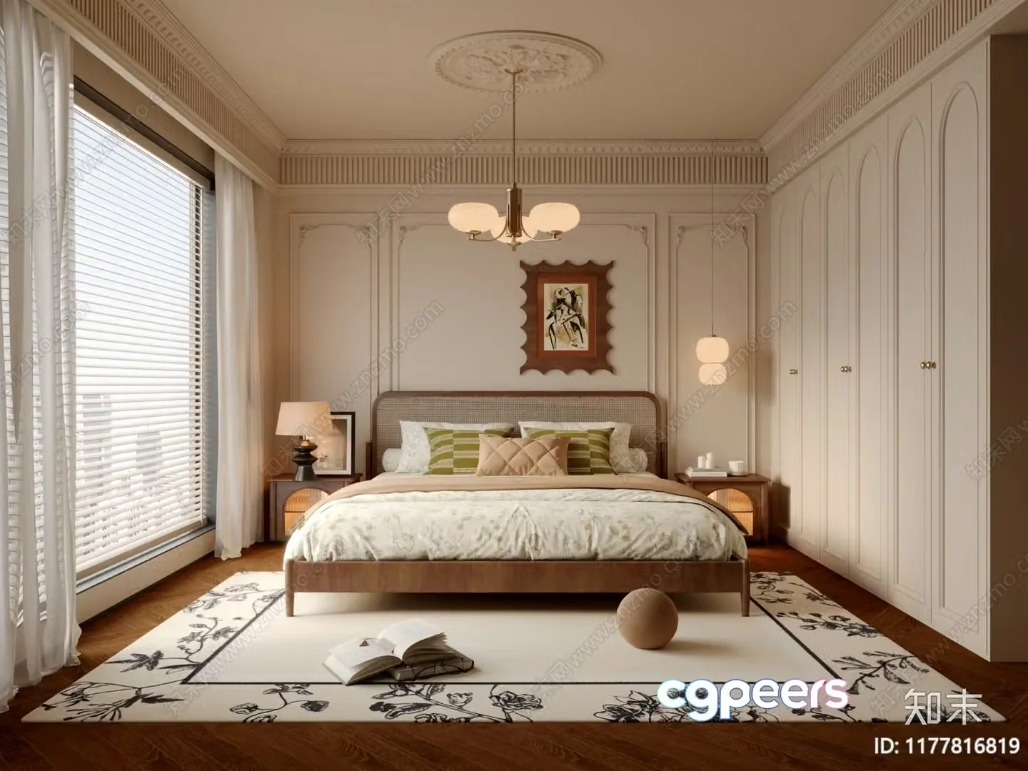 Cozy Bedroom 3D Model – 7431 – VRAY Render