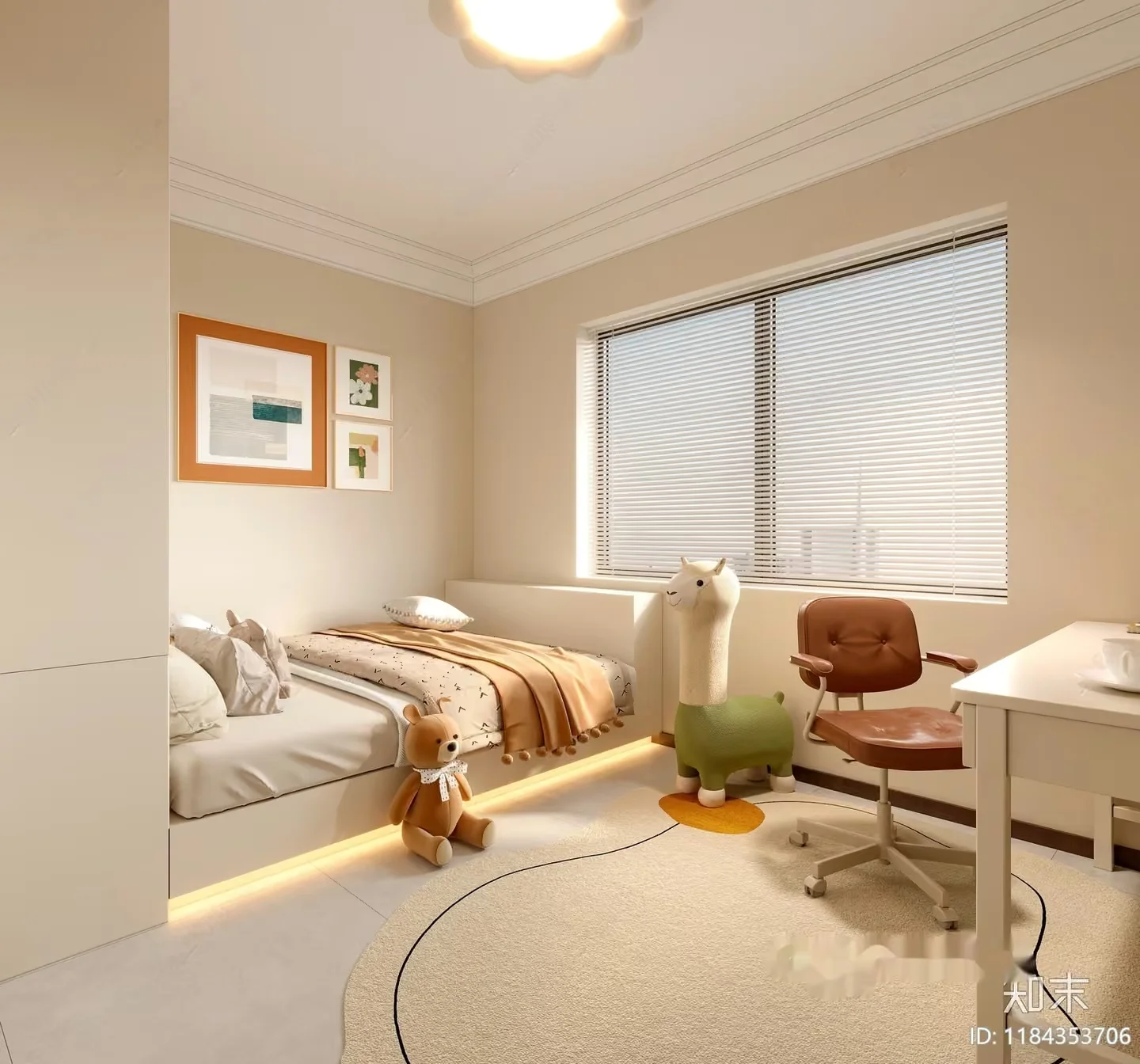 Modern Beige Bedroom 3D Model – 16962 – VRAY Render