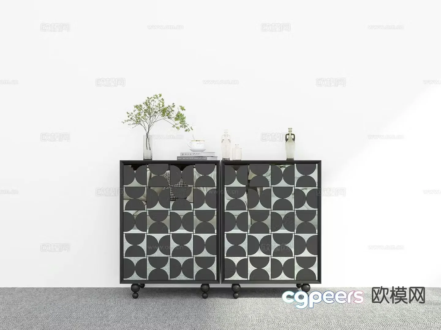 Modern entryway cabinet side cabinet 3d model