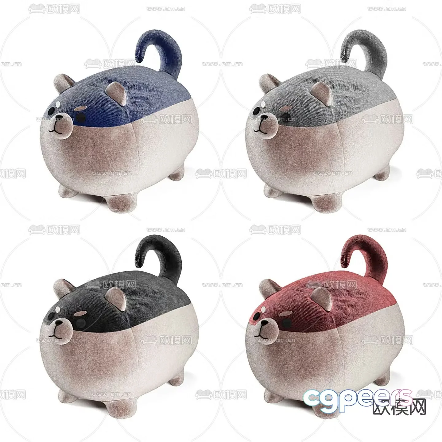 Modern puppy children cartoon stool 3d model